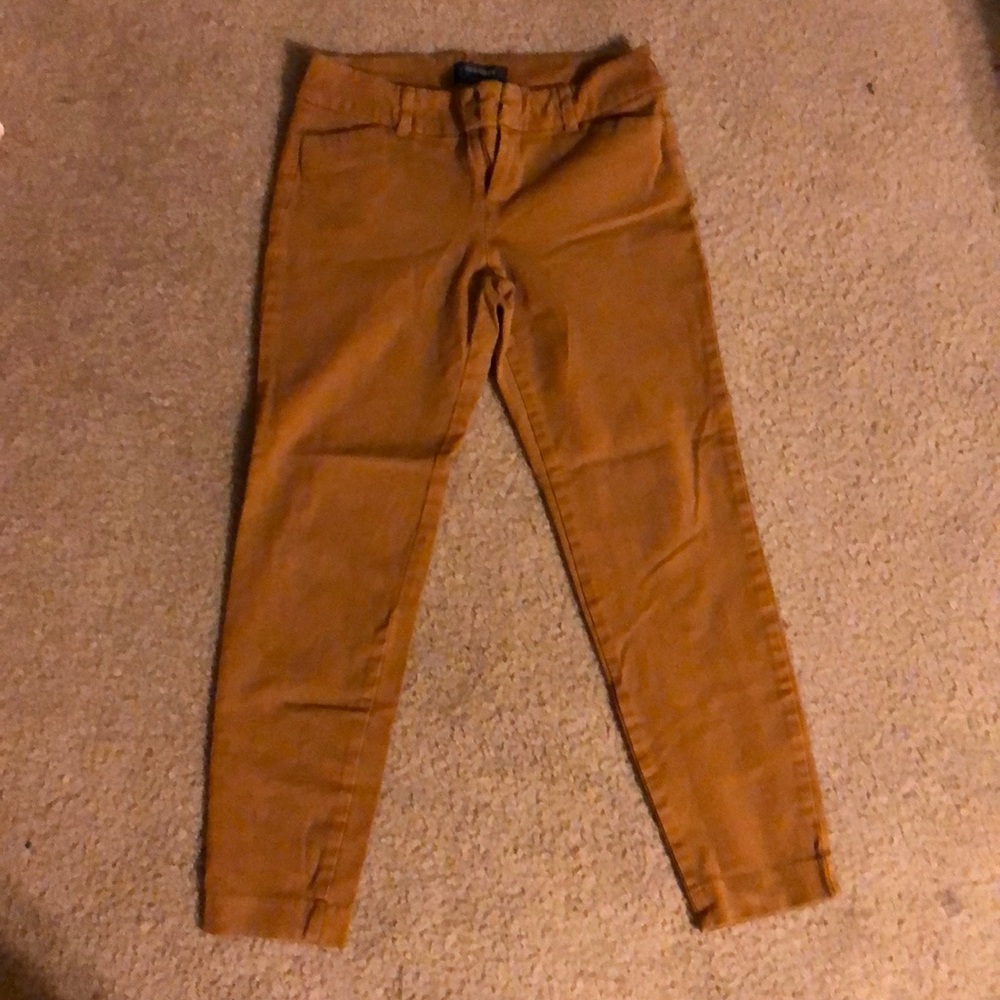 Tan pixie pants mid-rise